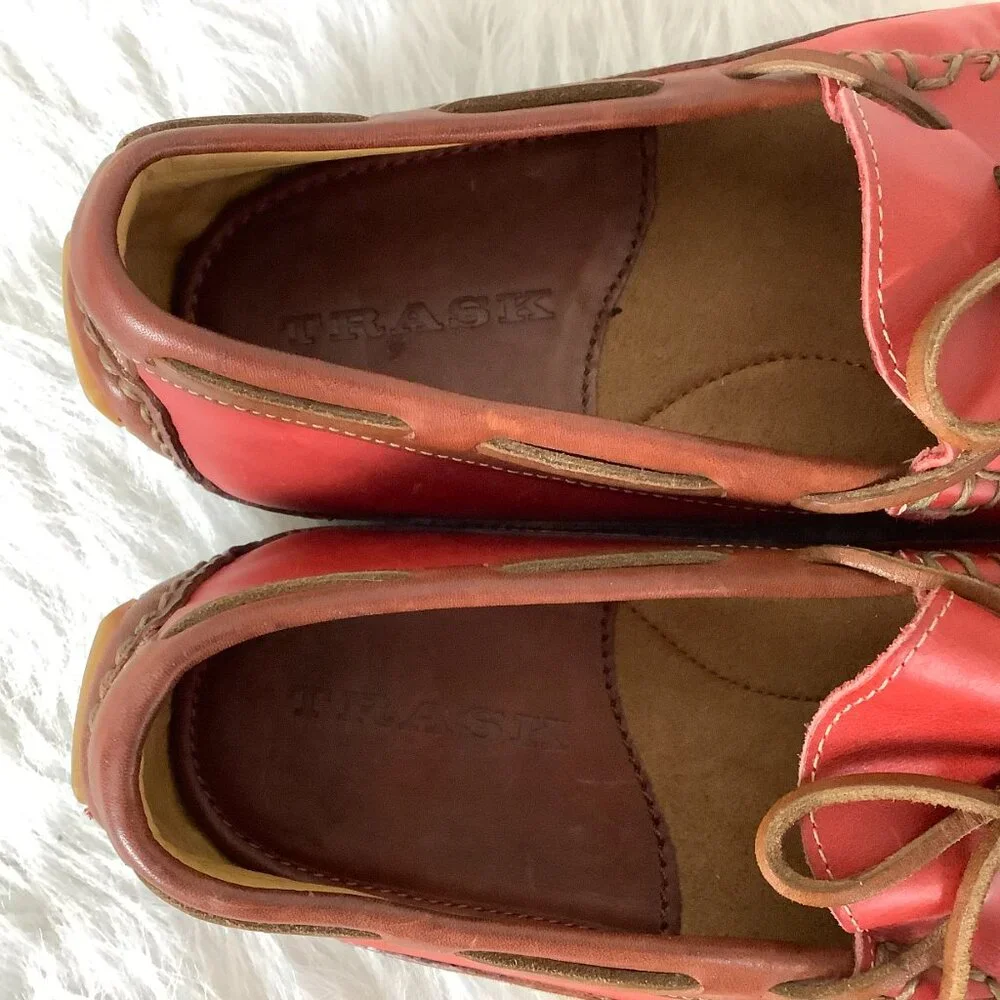 Trask Men's Red Leather Drake Driving Moccasin 9.5